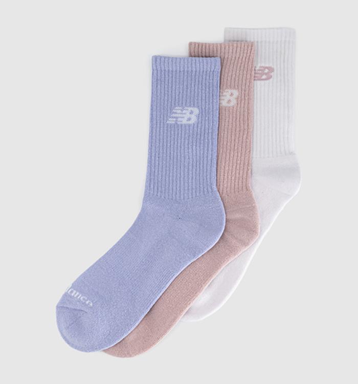 New Balance Socks Nb Essentials Line Midcalf 3 Pairs Socks Purple Pink Stone