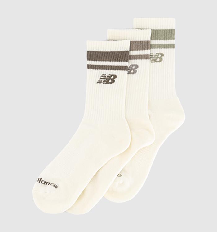 New Balance Socks NB Essentials Line Midcalf 3 Pairs Socks Nude Stripe