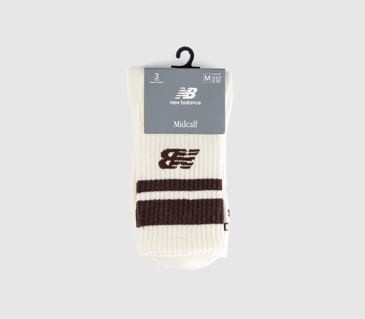 New Balance SocksNb Essentials Line Midcalf 3 Pairs SocksCream Podium Red Truffle Salt Pumpernickel