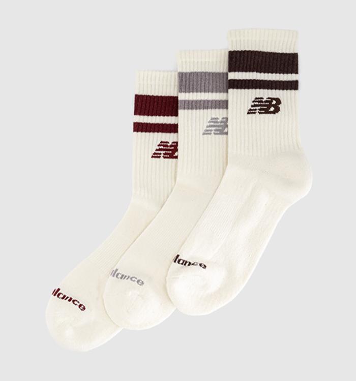 New Balance Socks Nb Essentials Line Midcalf 3 Pairs Socks Cream Podium Red Truffle Salt Pumpernickel