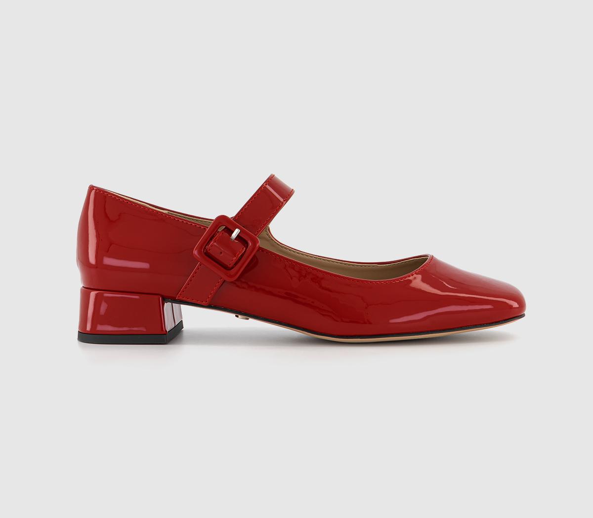 Fujio Patent Mary Janes Red