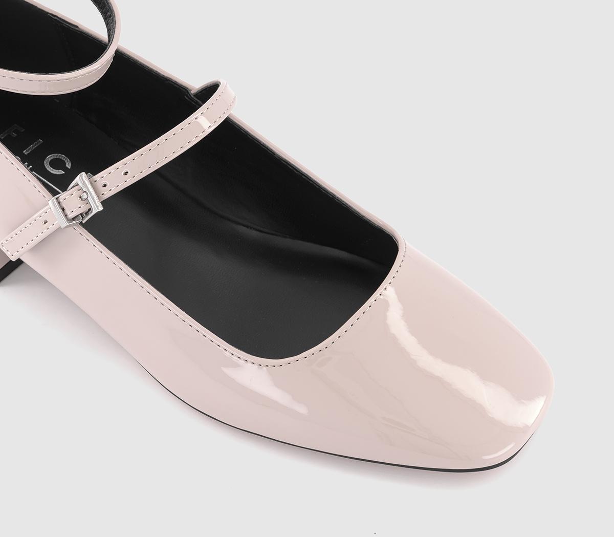 OFFICEMighty Low Block Ankle Strap Mary JanesTaupe Patent