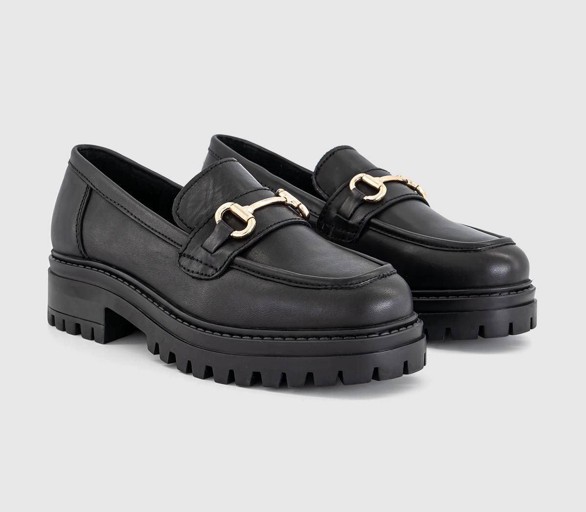 OFFICE Womens Fairhope Chunky Snaffle Trim Loafers Black Leather, 8