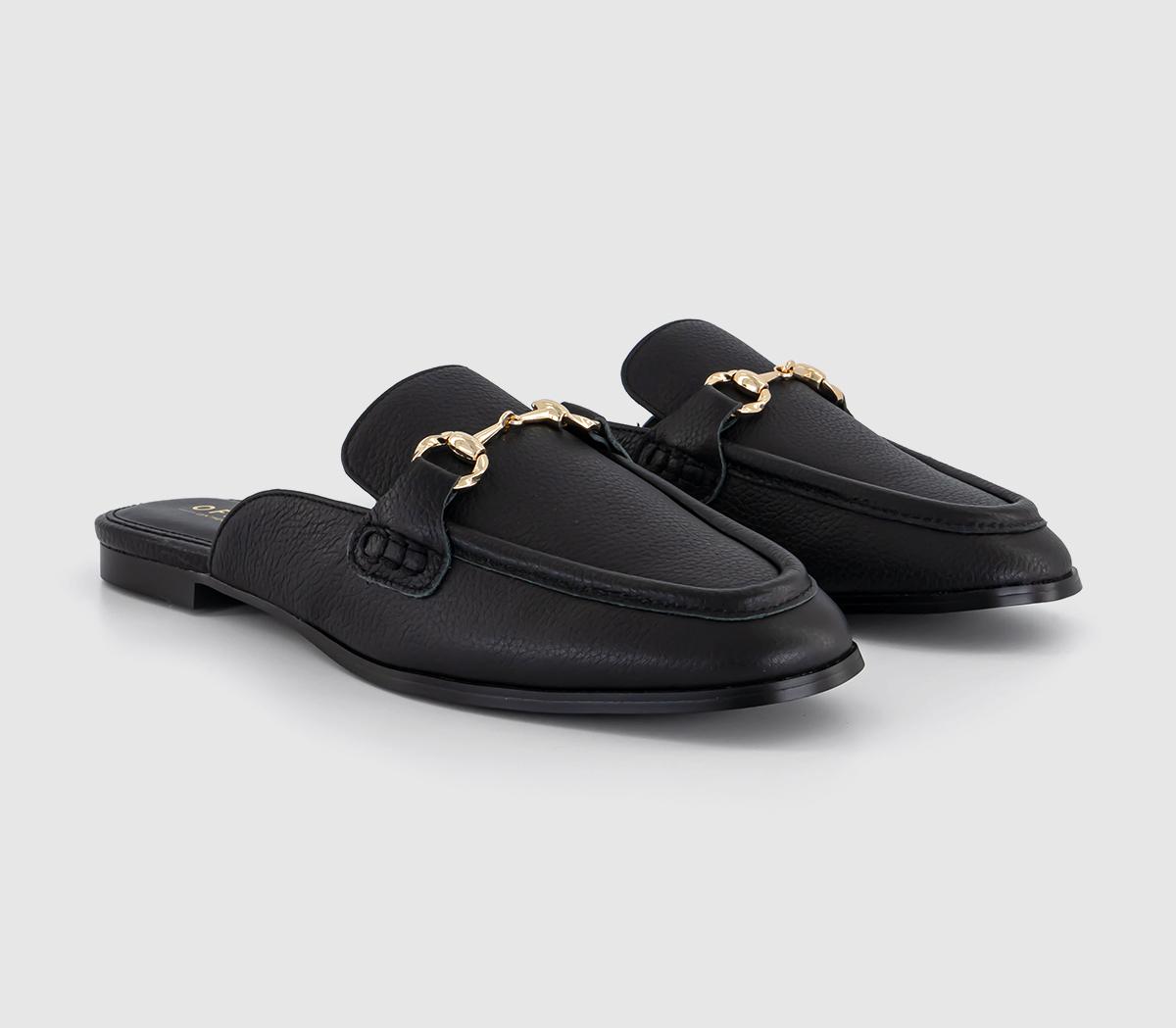 OFFICEFairyland Hardware Mule Loafers OFFICEFairyland Hardware Mule LoafersBlack Leather