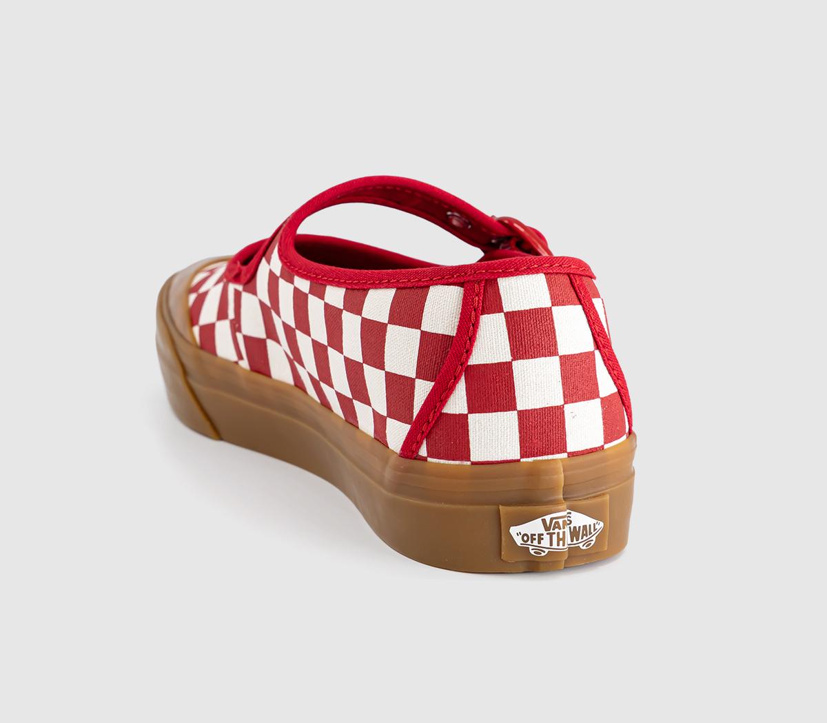 VansMary JanesCheckerboard Red White
