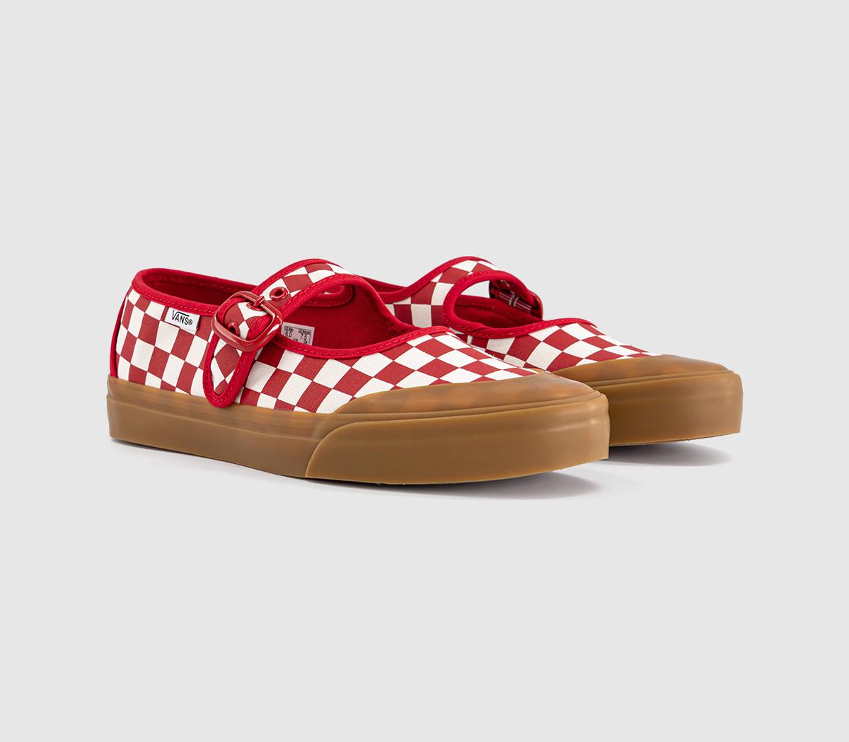 VansMary JanesCheckerboard Red White