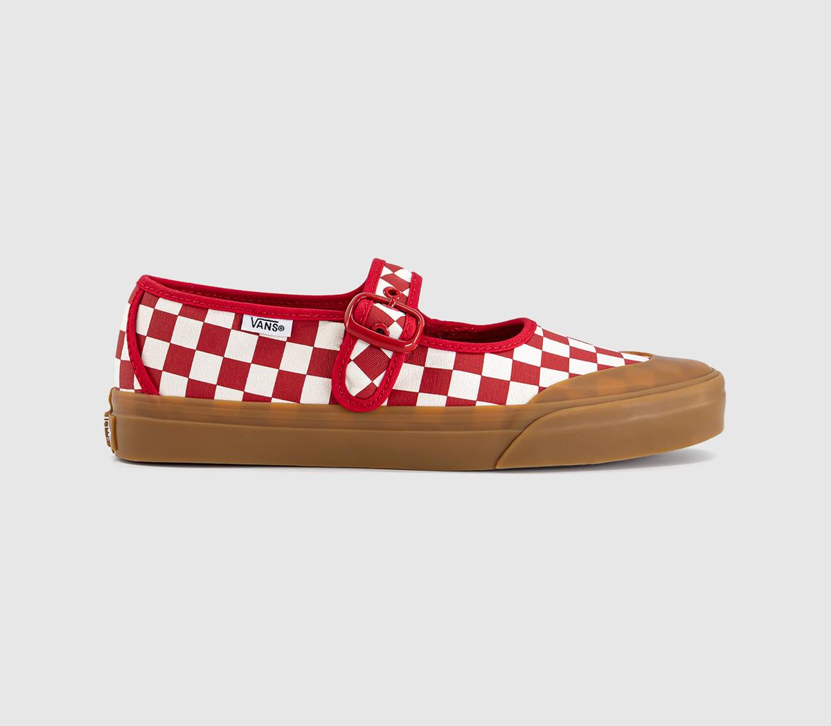 VansMary JanesCheckerboard Red White