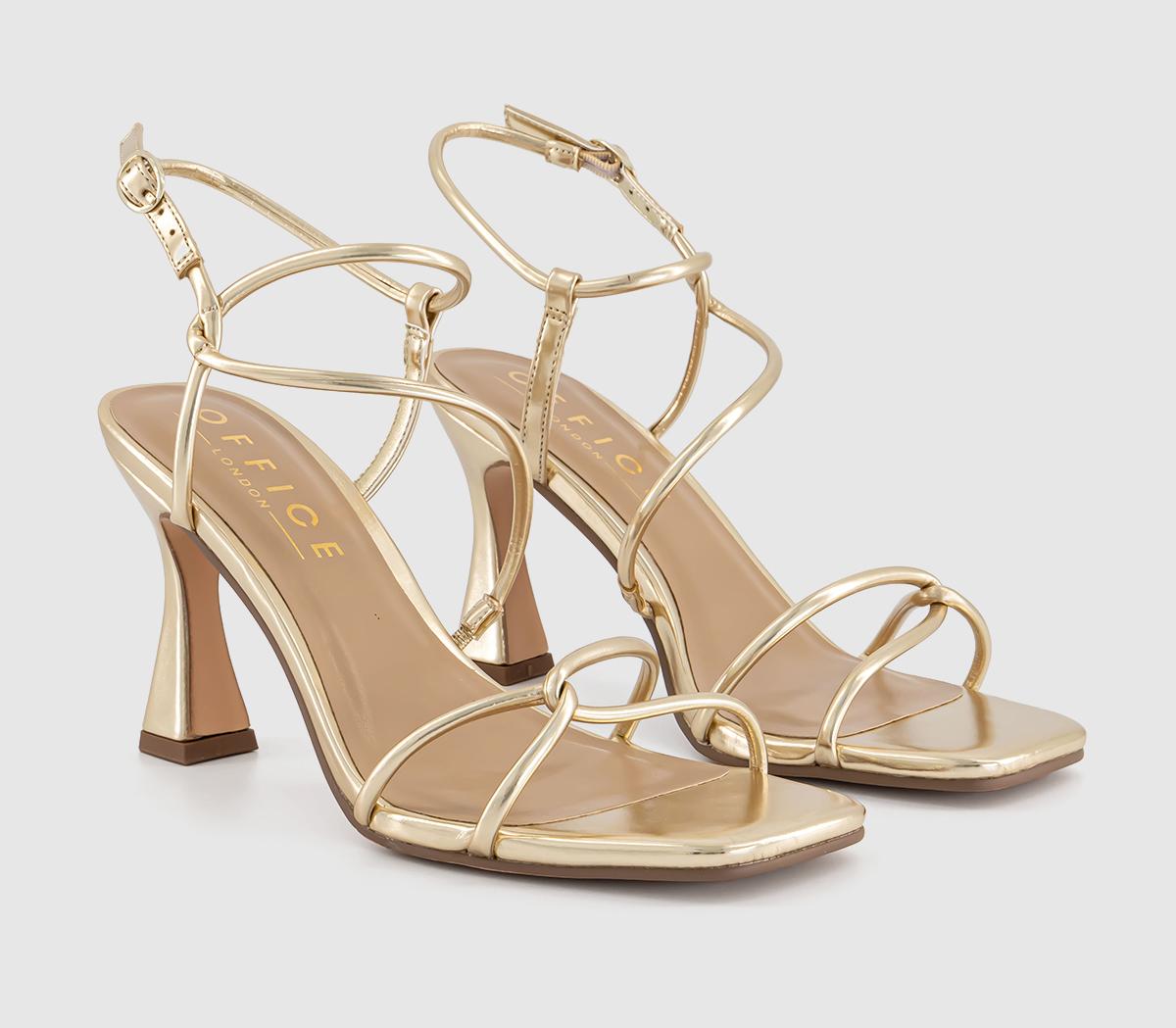 OFFICE Womens Magic Strappy Heeled Sandals Gold, 5