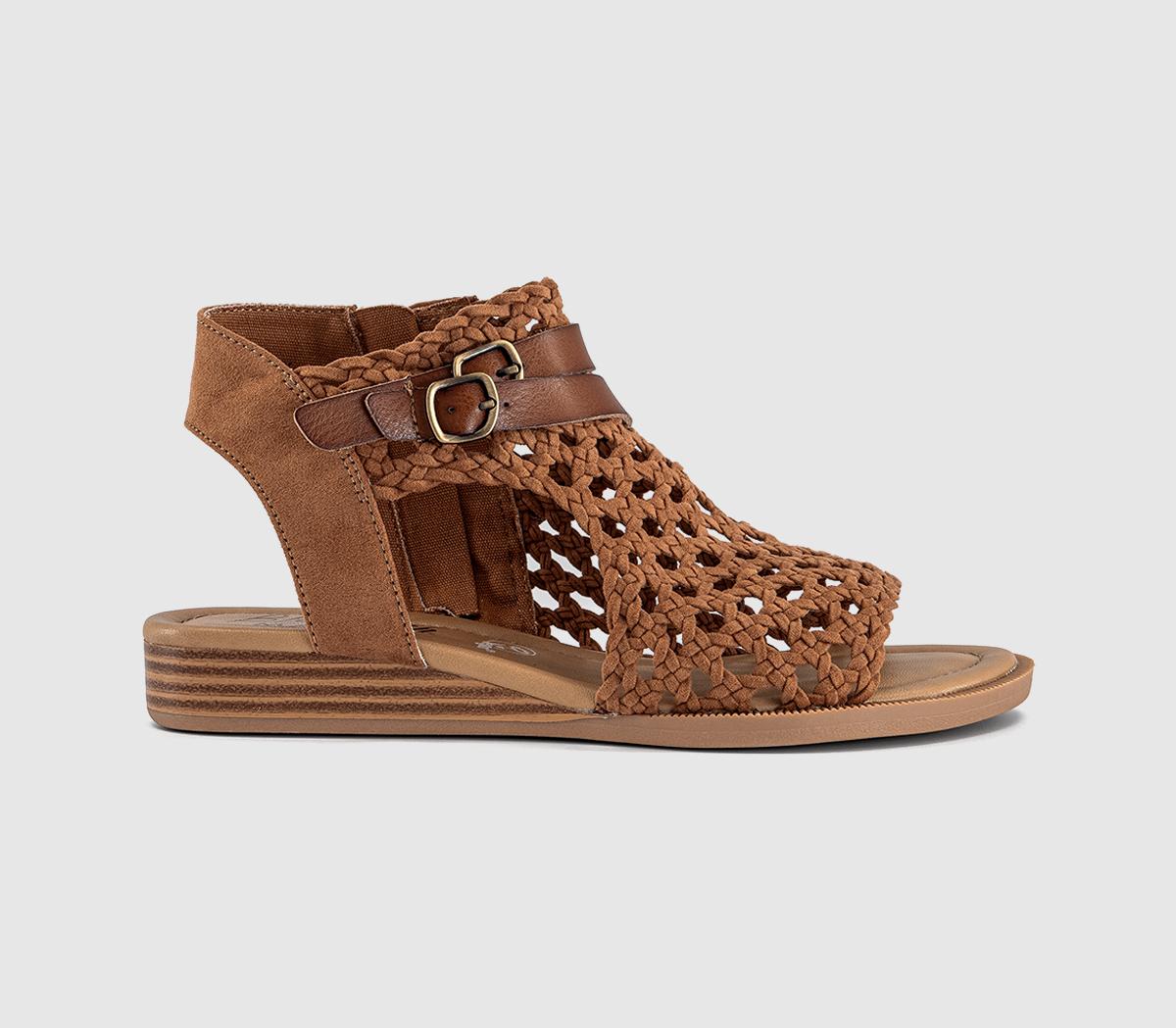 Blowfish Malibu Blowfish Anuella Raffia Sandals Cognac  Brown in Women's Size 7, Office Shoes