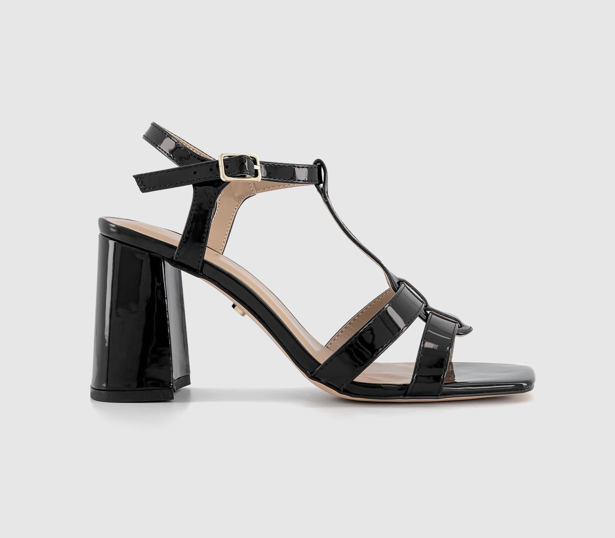 OFFICEHalo Tbar Heeled SandalsBlack Patent