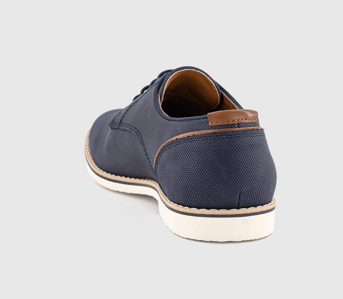 OFFICEChapter White Sole Embossed Derby Shoes OFFICEChapter White Sole Embossed Derby ShoesNavy