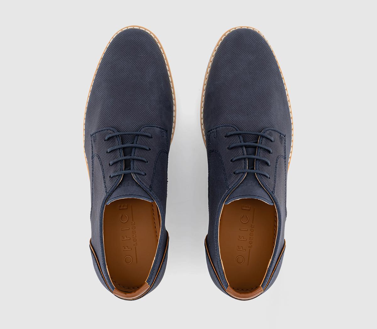 OFFICEChapter White Sole Embossed Derby Shoes OFFICEChapter White Sole Embossed Derby ShoesNavy