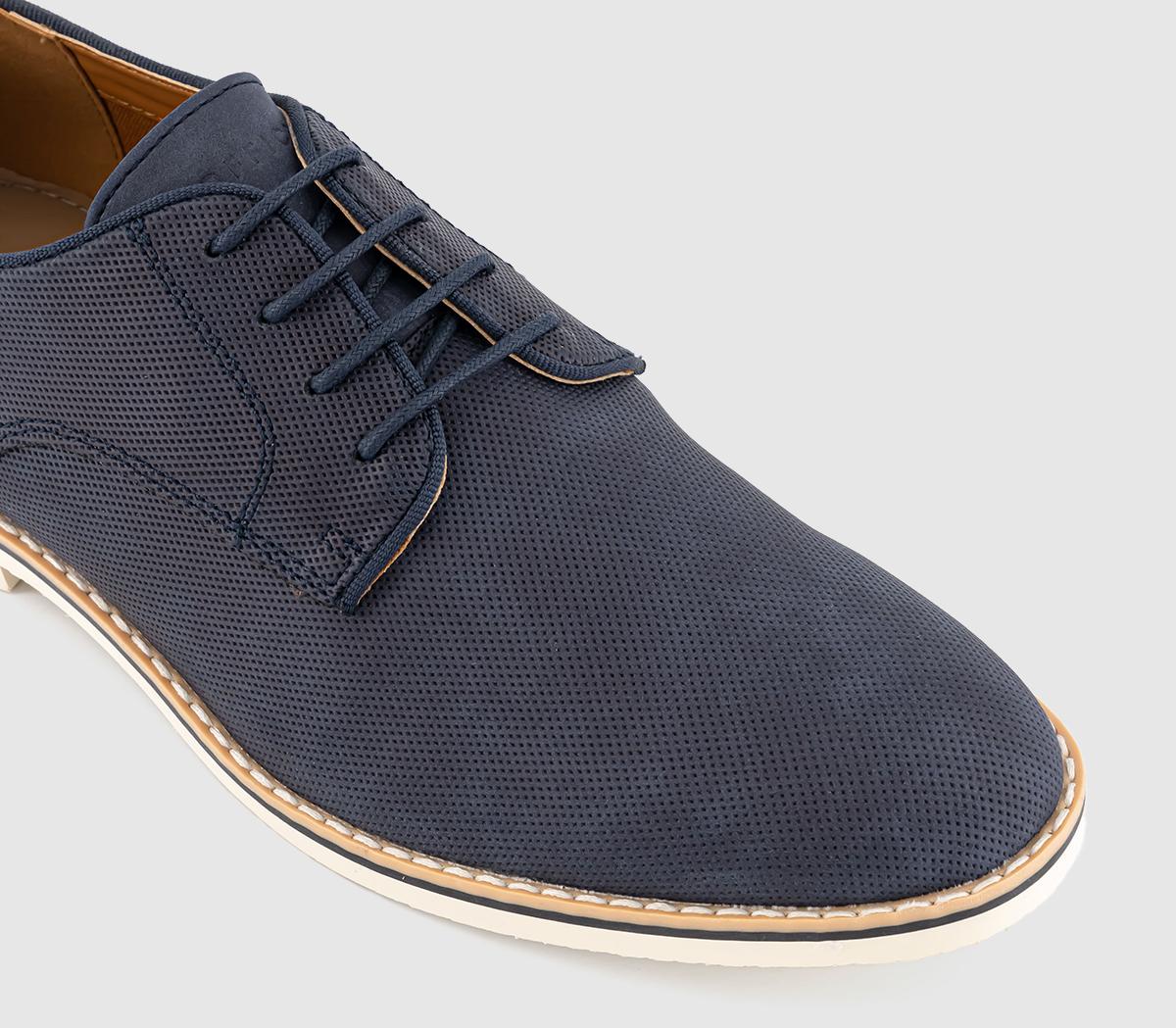 OFFICEChapter White Sole Embossed Derby Shoes OFFICEChapter White Sole Embossed Derby ShoesNavy