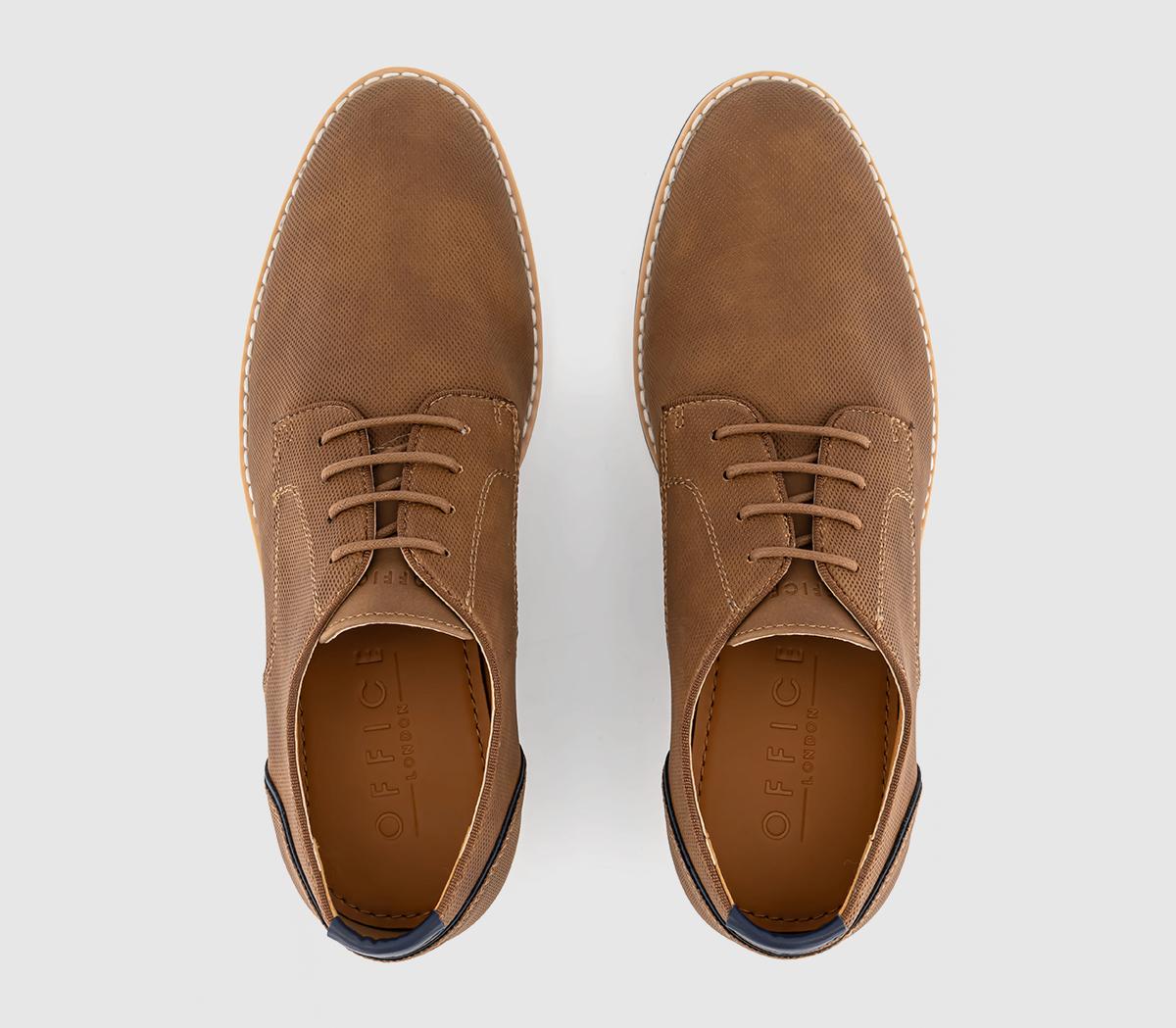 OFFICEChapter White Sole Embossed Derby Shoes OFFICEChapter White Sole Embossed Derby ShoesTan