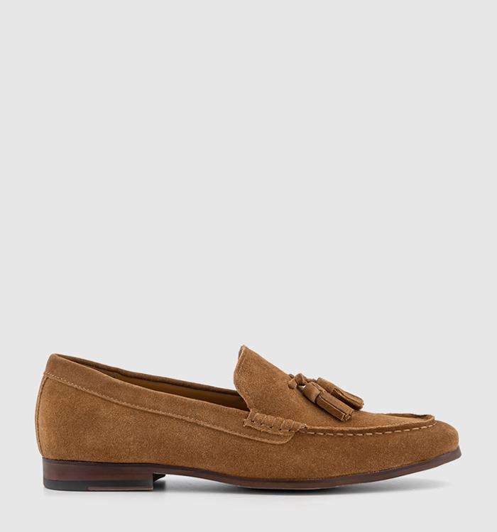 OFFICE Concept Tassel Suede Smart Loafers Tan Suede