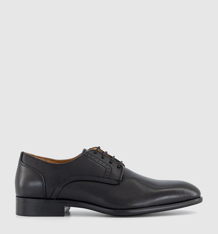 OFFICE Major Plain Toe Derby Shoes Black Leather