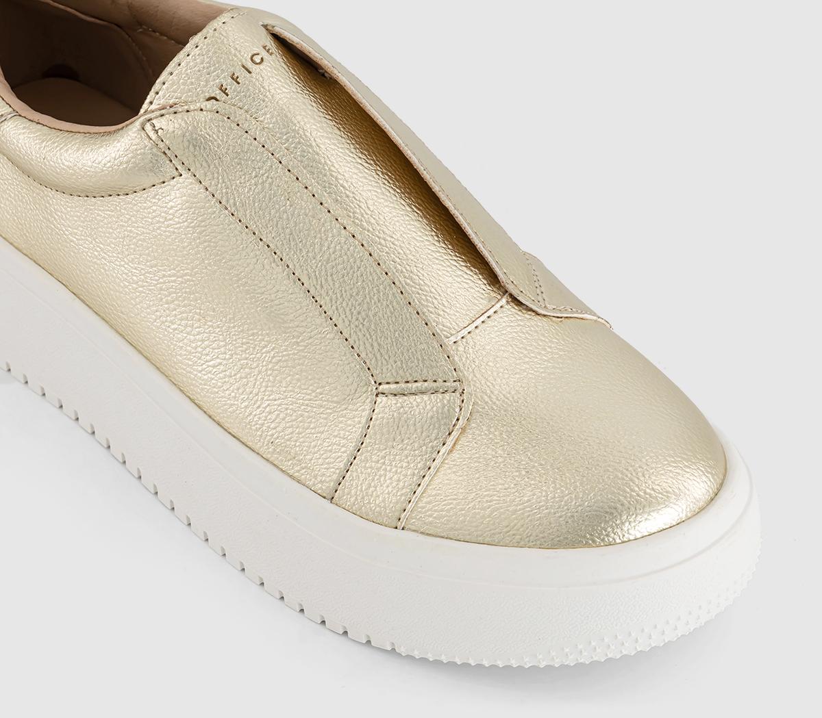 OFFICEFarrah Platform Slip On Trainers OFFICEFarrah Platform Slip On TrainersGold
