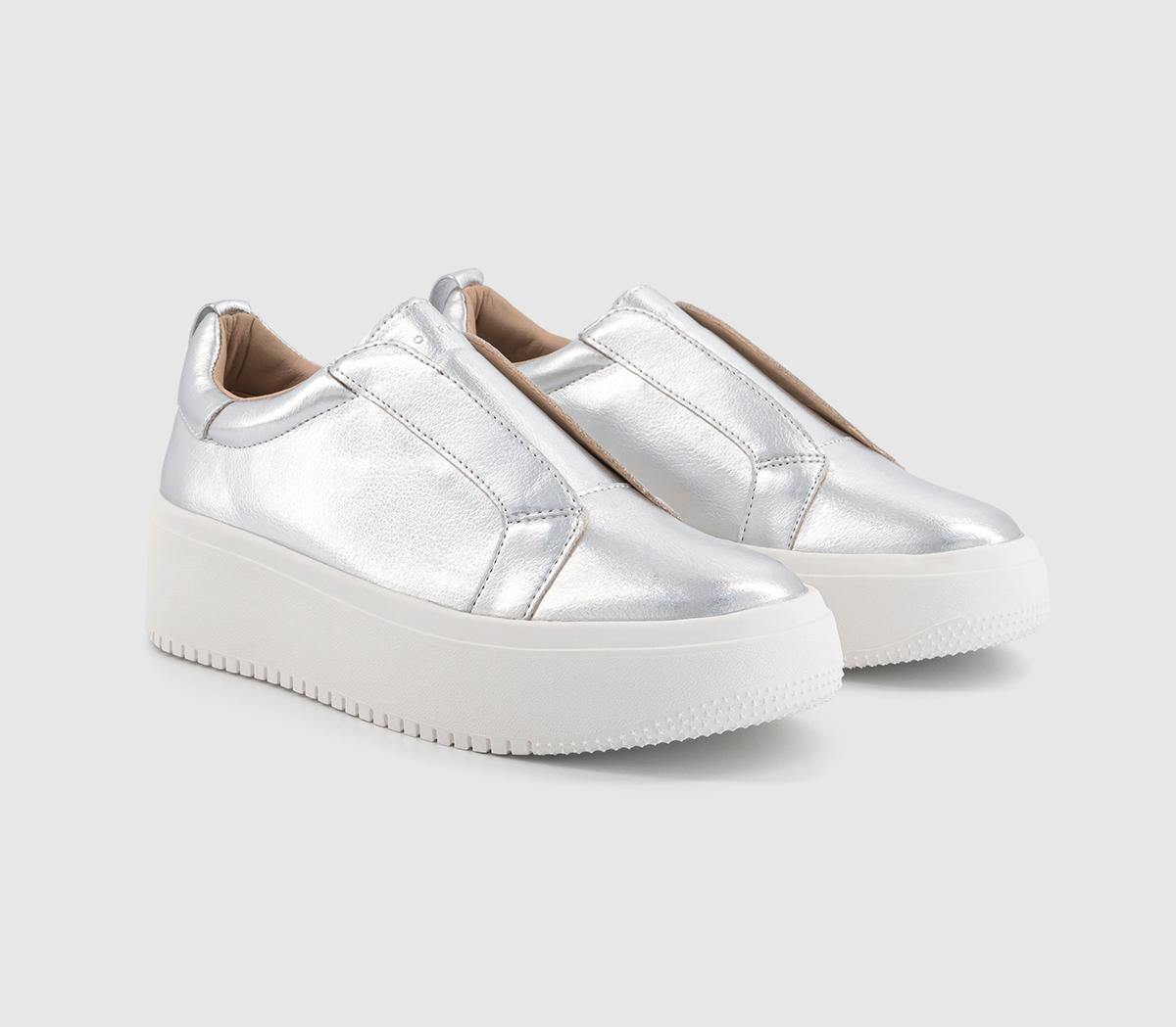 OFFICEFarrah Platform Slip On Trainers Silver