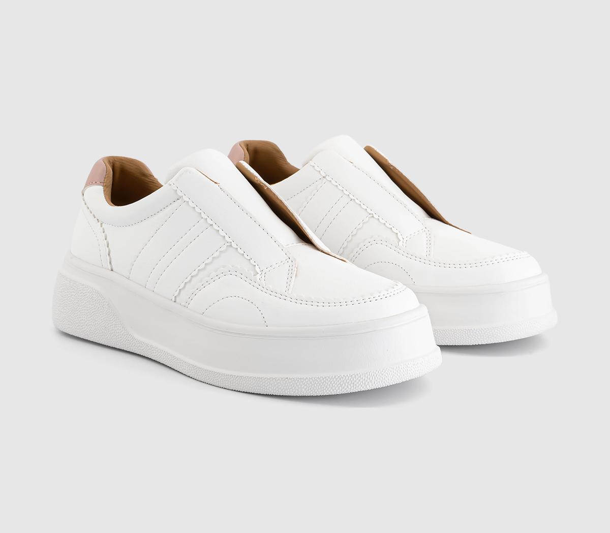 OFFICEFili Scalloped Edge Slip On TrainersWhite