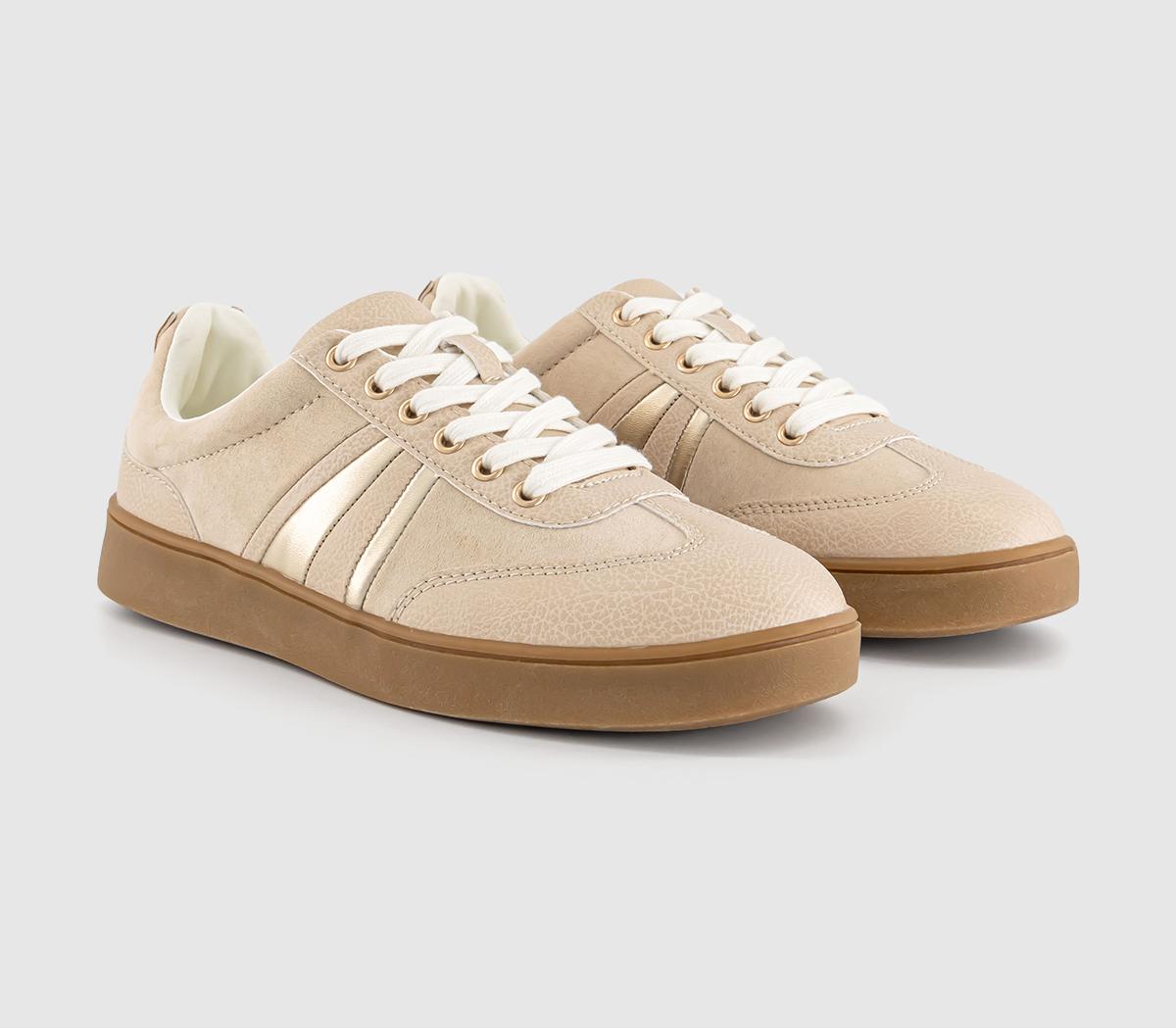 OFFICE Womens Florida Lace Up Skate Trainers Blush Gold Pink, 9