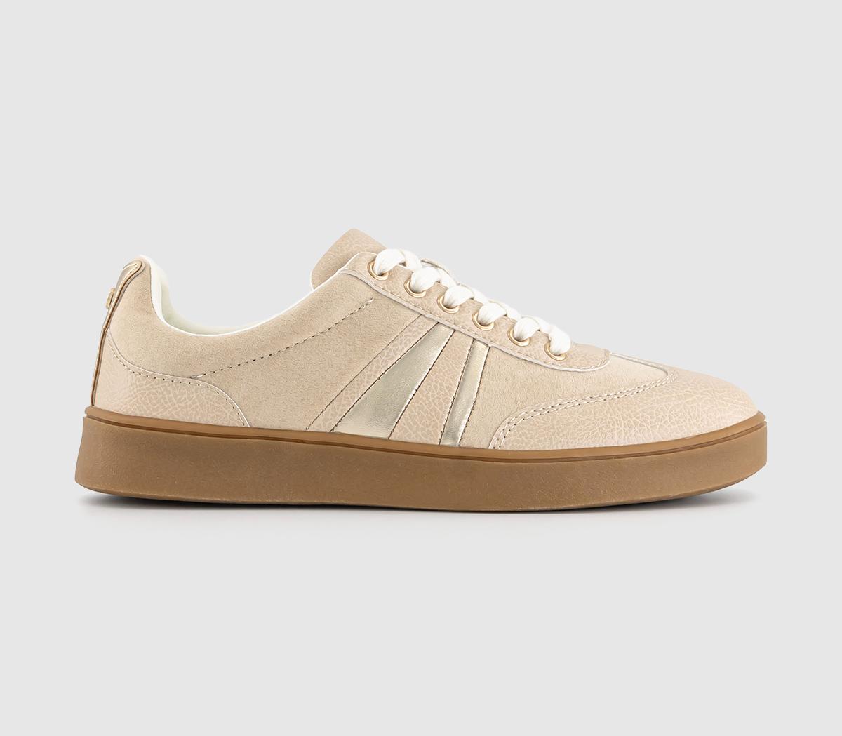 Florida Lace Up Skate Trainers Blush Gold Pink
