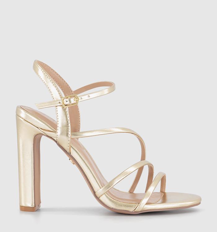 OFFICE Hannah Strappy Heeled Sandal Gold