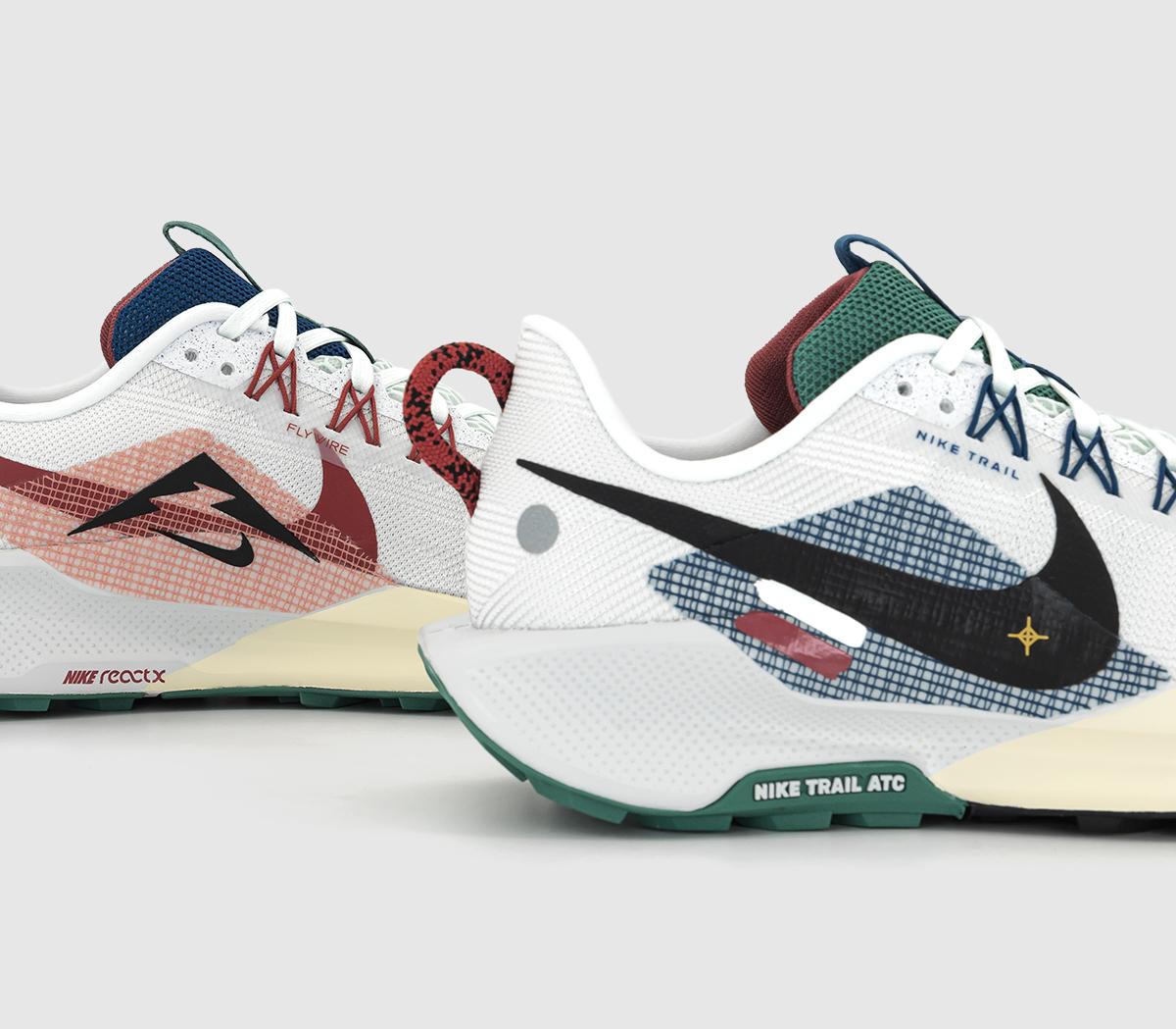NikeNike ReactX Pegasus Trail 5 TrainersWhite Black Court Blue Cedar