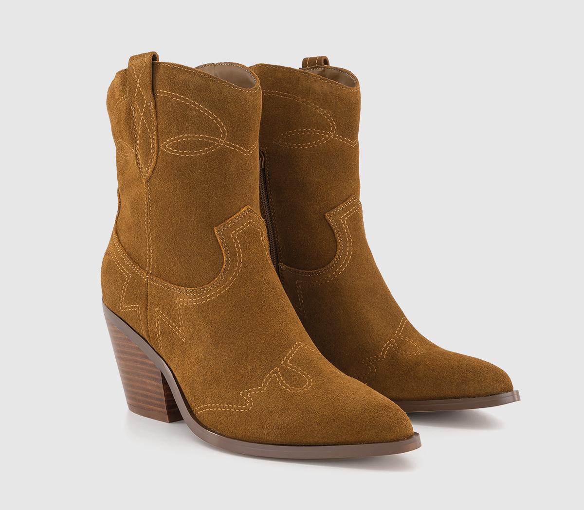 OFFICEAnderson Western Ankle BootsTan Suede