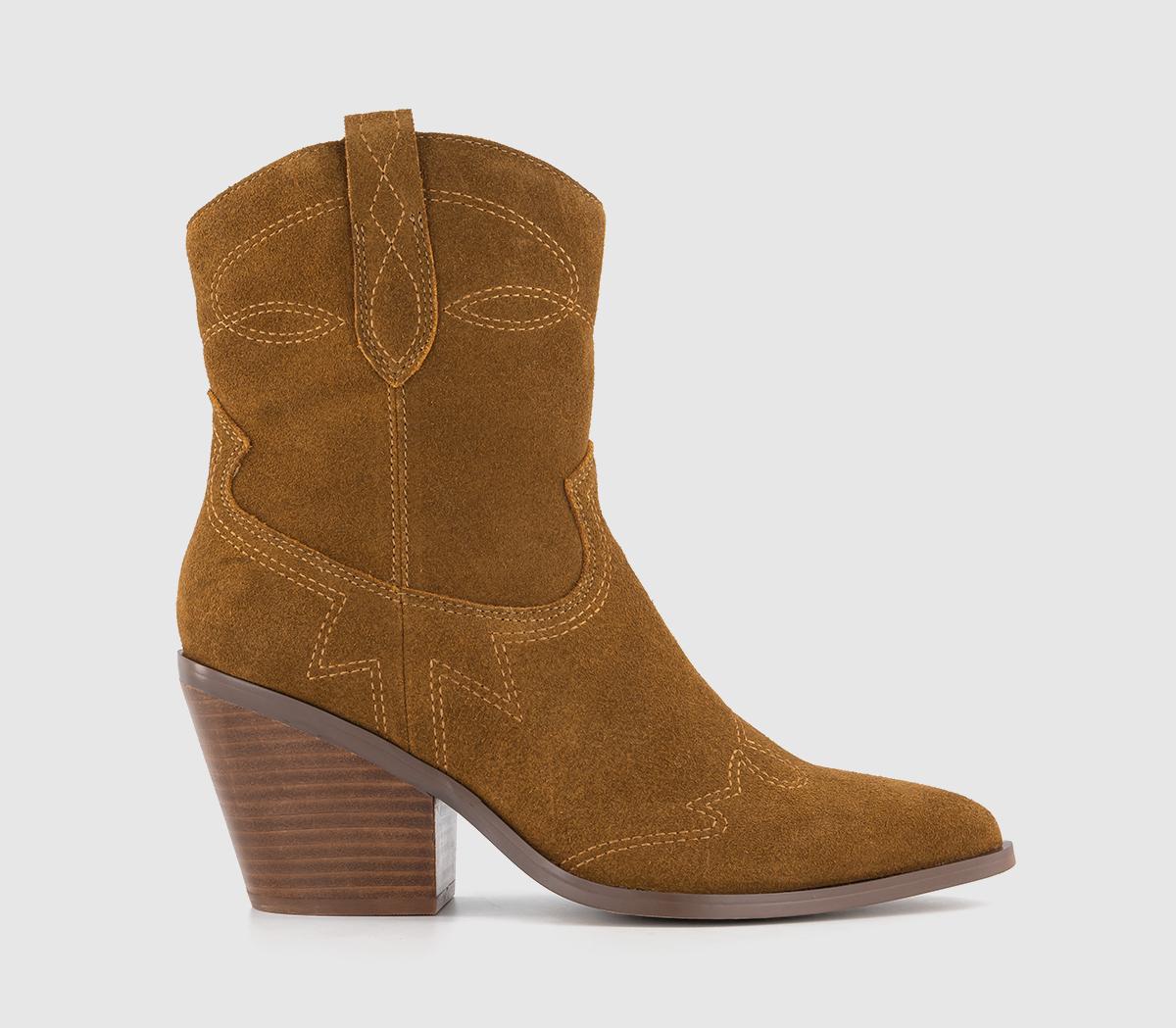 Anderson Western Ankle Boot Tan Suede