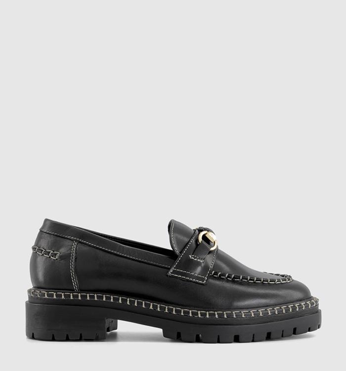 OFFICE Finchly Contrast Stitch Loafers Black Leather