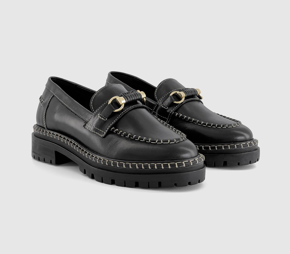 OFFICEFinchly Contrast Stitch LoafersBlack Leather