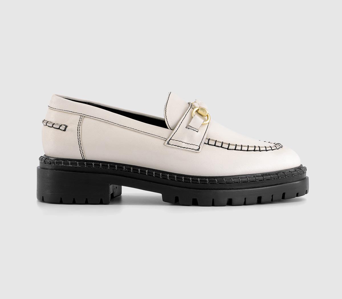 Finchly Contrast Stitch Loafers Off White Leather