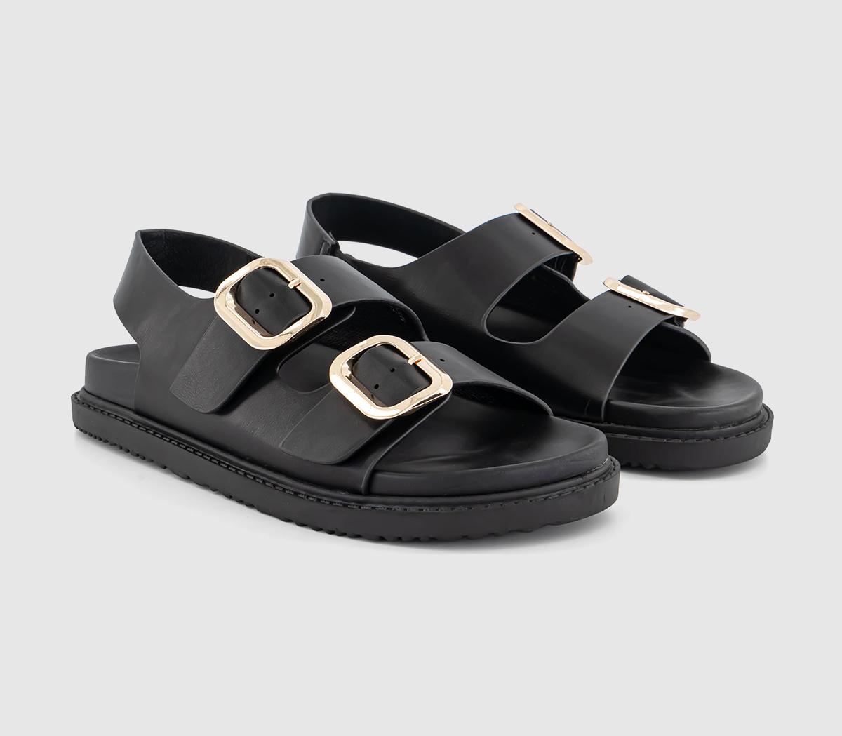 OFFICESunny Double Buckle Strap Slingback Footbed Sandals OFFICESunny Double Buckle Strap Slingback Footbed SandalsBlack