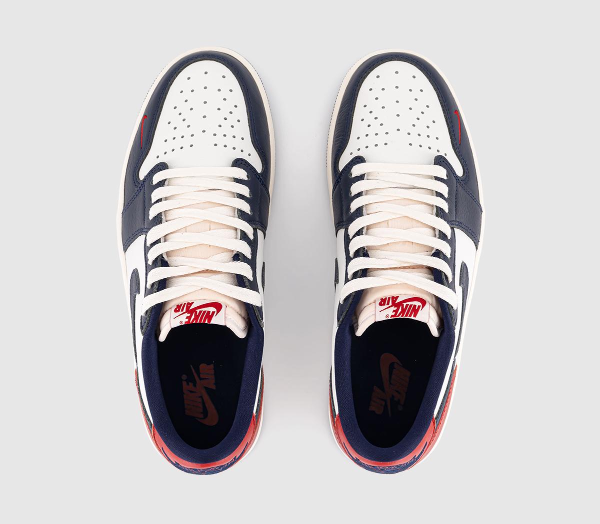 JordanAir Jordan 1 Retro Low OG TrainersSummit White Gym Red Midnight Navy