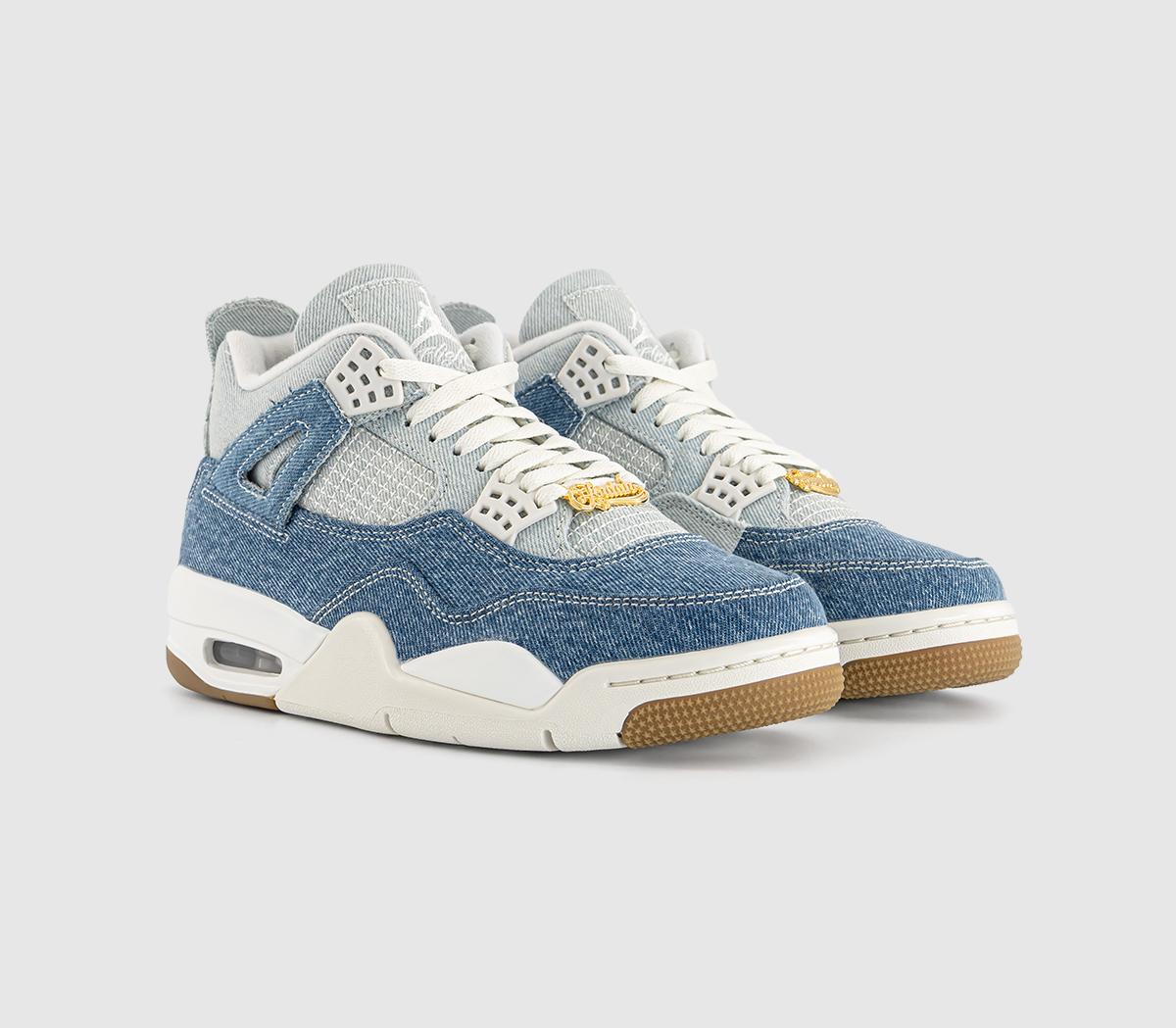 JordanAir Jordan 4 Retro TrainersSail Sail Gum Light Brown Worn Blue