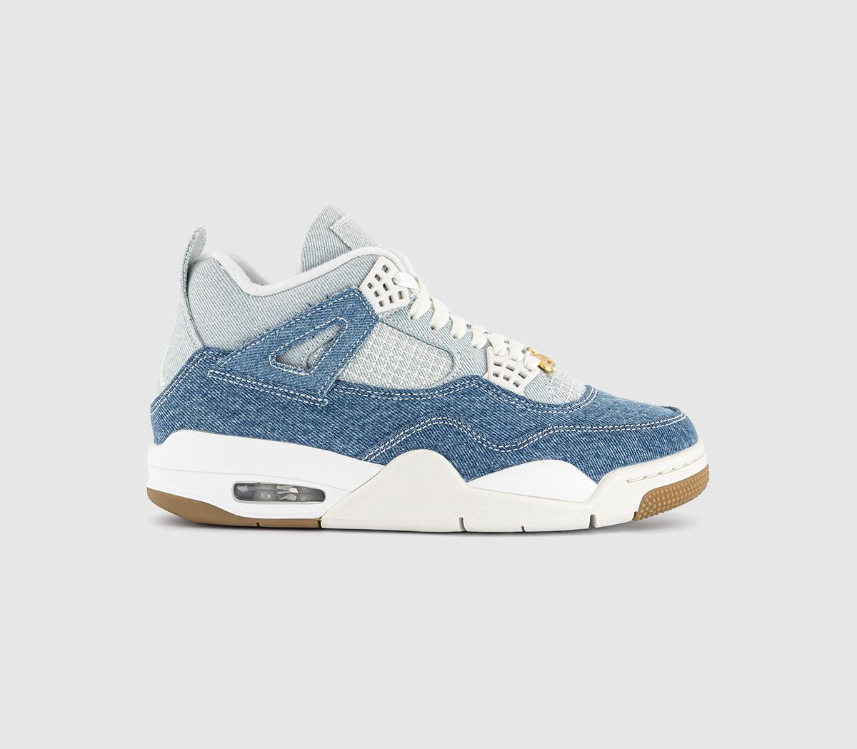 JordanAir Jordan 4 Retro TrainersSail Sail Gum Light Brown Worn Blue