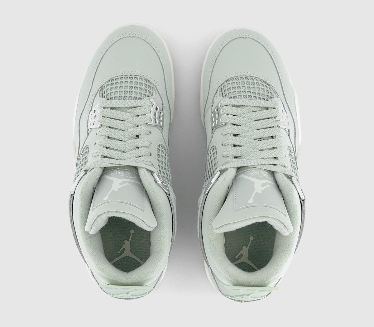 JordanWMNS Air Jordan 4 Retro TrainersSeafoam Sail Metallic Silver