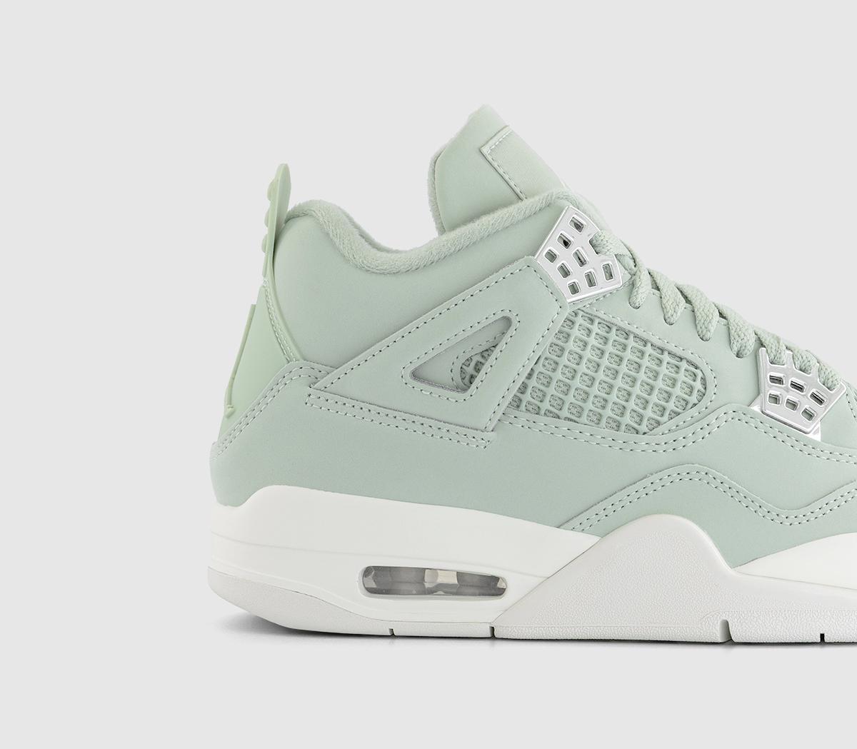 JordanWMNS Air Jordan 4 Retro TrainersSeafoam Sail Metallic Silver
