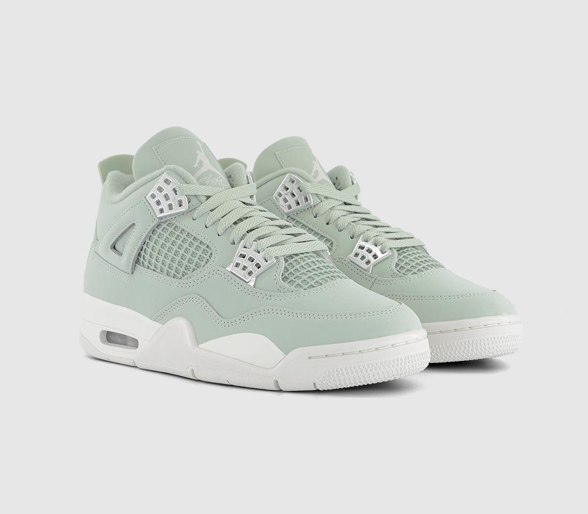 JordanWMNS Air Jordan 4 Retro TrainersSeafoam Sail Metallic Silver
