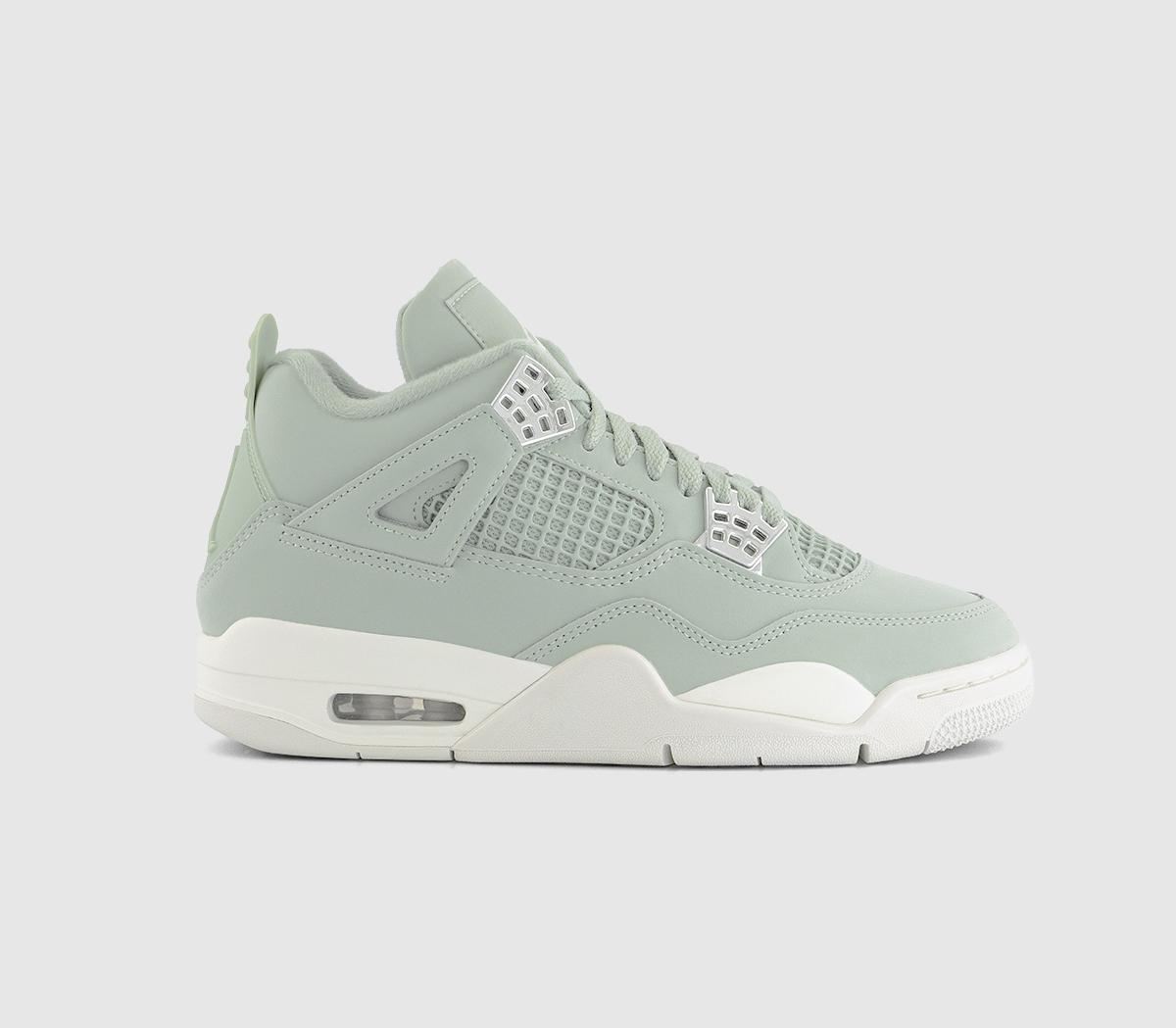 JordanWMNS Air Jordan 4 Retro TrainersSeafoam Sail Metallic Silver