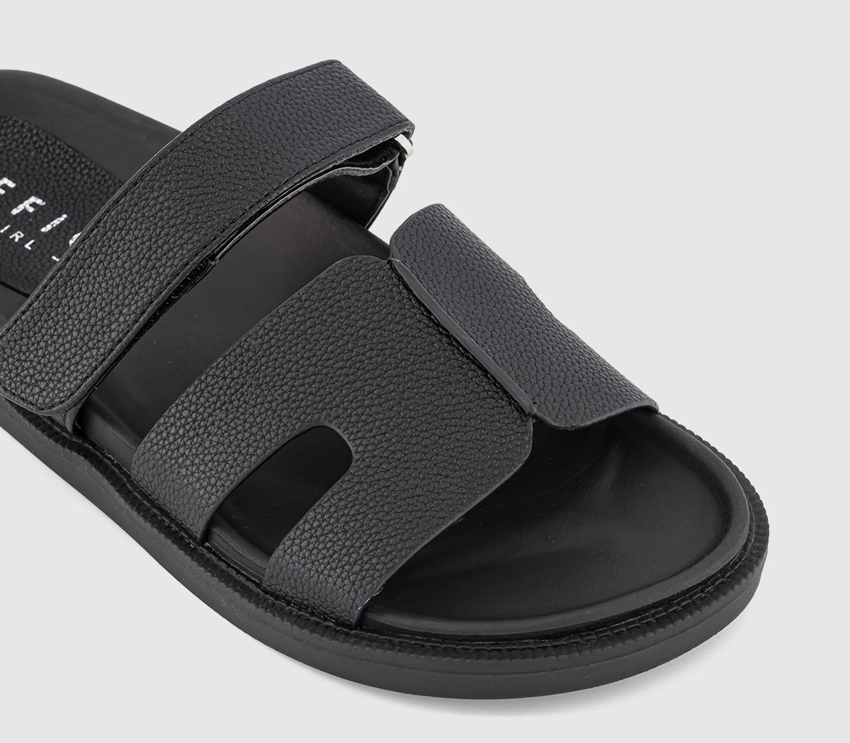 OFFICESerena Cut Out Two Strap Footbed Sandals OFFICESerena Cut Out Two Strap Footbed SandalsBlack