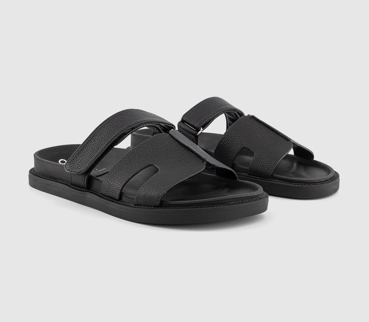 OFFICE Serena Cut Out Two Strap Footbed Sandals Black - Women’s Sandals