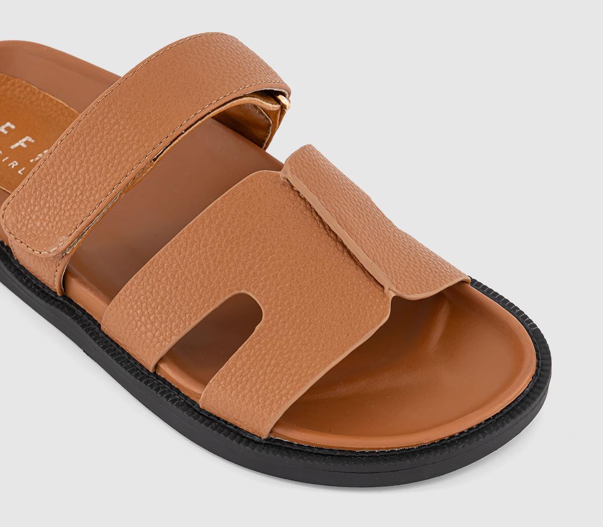 OFFICESerena Cut Out Two Strap Footbed Sandals OFFICESerena Cut Out Two Strap Footbed SandalsTan