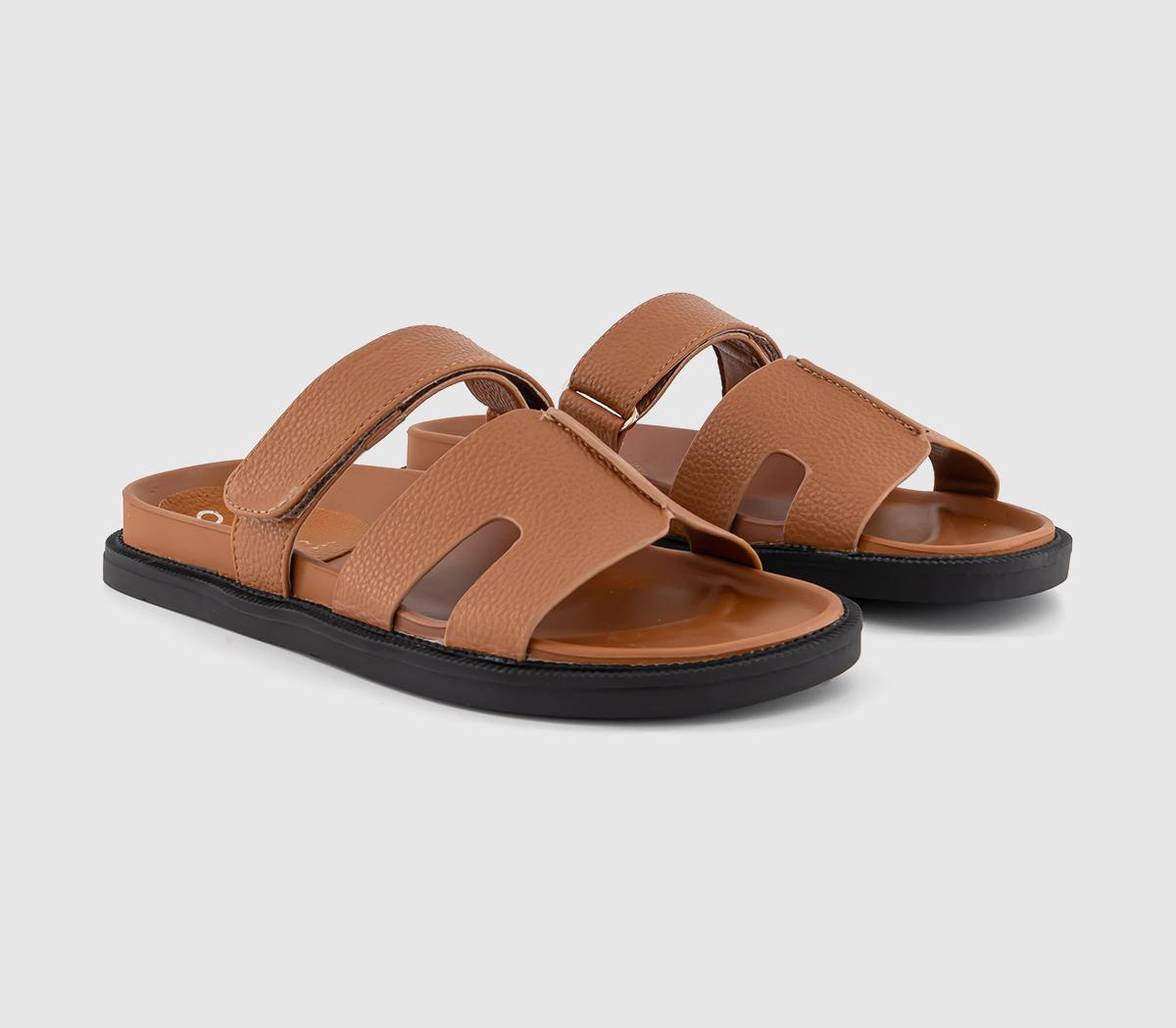 OFFICESerena Cut Out Two Strap Footbed SandalsTan