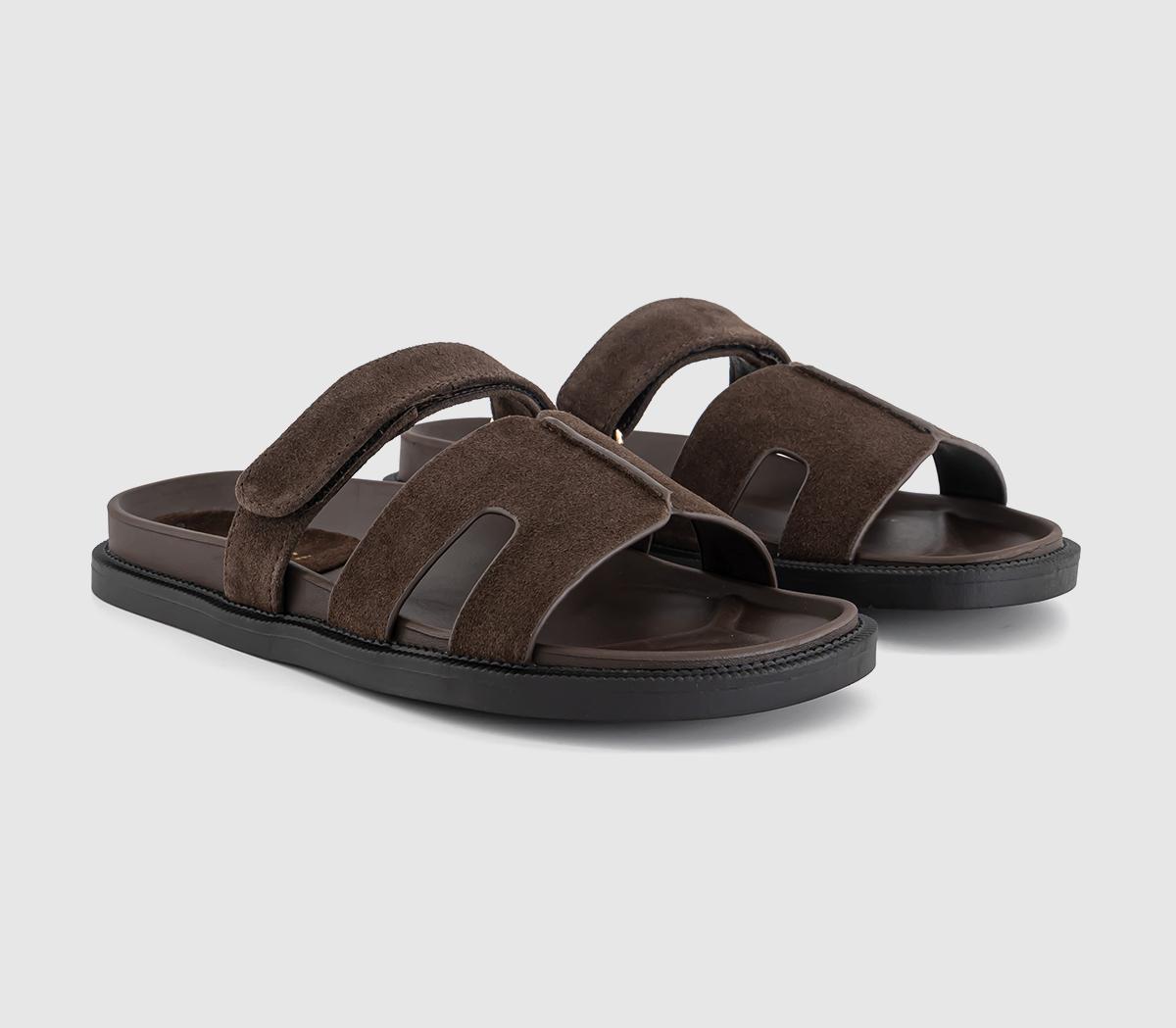 OFFICESerena Cut Out Two Strap Footbed Sandals OFFICESerena Cut Out Two Strap Footbed SandalsBrown Suede