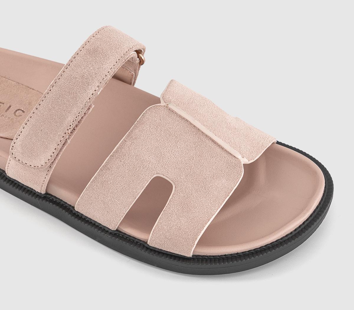 OFFICESerena Cut Out Two Strap Footbed SandalsPink Suede