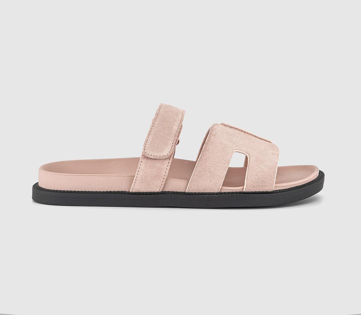 OFFICESerena Cut Out Two Strap Footbed SandalsPink Suede