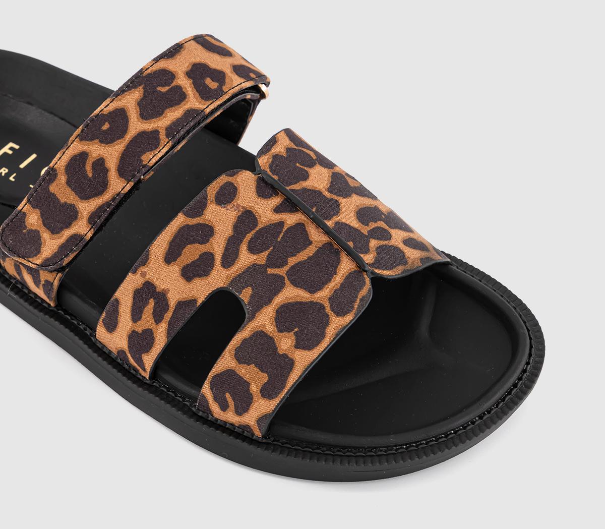 OFFICESerena Cut Out Two Strap Footbed Sandals OFFICESerena Cut Out Two Strap Footbed SandalsLeopard