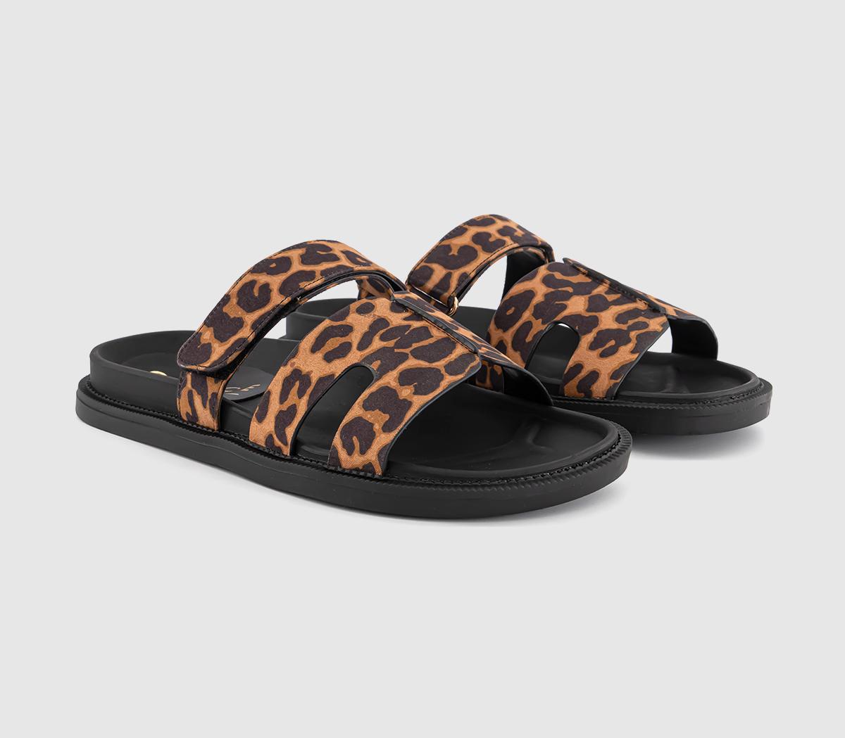 OFFICESerena Cut Out Two Strap Footbed Sandals OFFICESerena Cut Out Two Strap Footbed SandalsLeopard