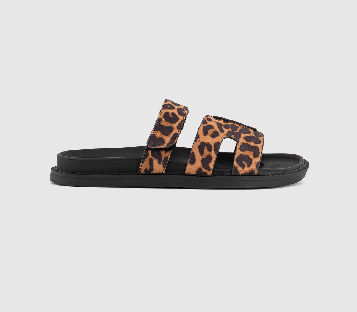 OFFICESerena Cut Out Two Strap Footbed Sandals OFFICESerena Cut Out Two Strap Footbed SandalsLeopard